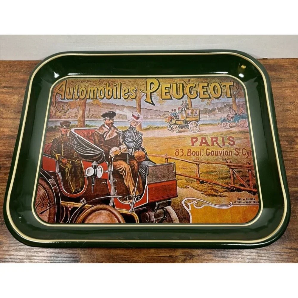 Vintage Automobiles Peugeot‎ Dark Green Tray Hong Kong EUC
